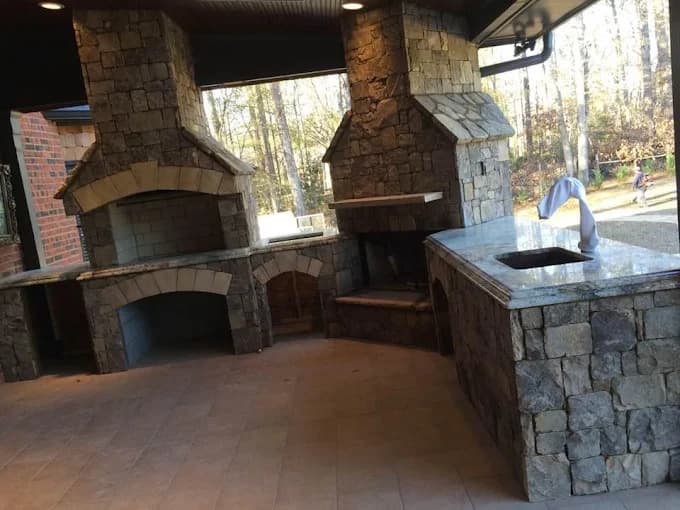 Landscape and masonry integration in North Atlanta, GA by Escobar Masonry & Hardscapes