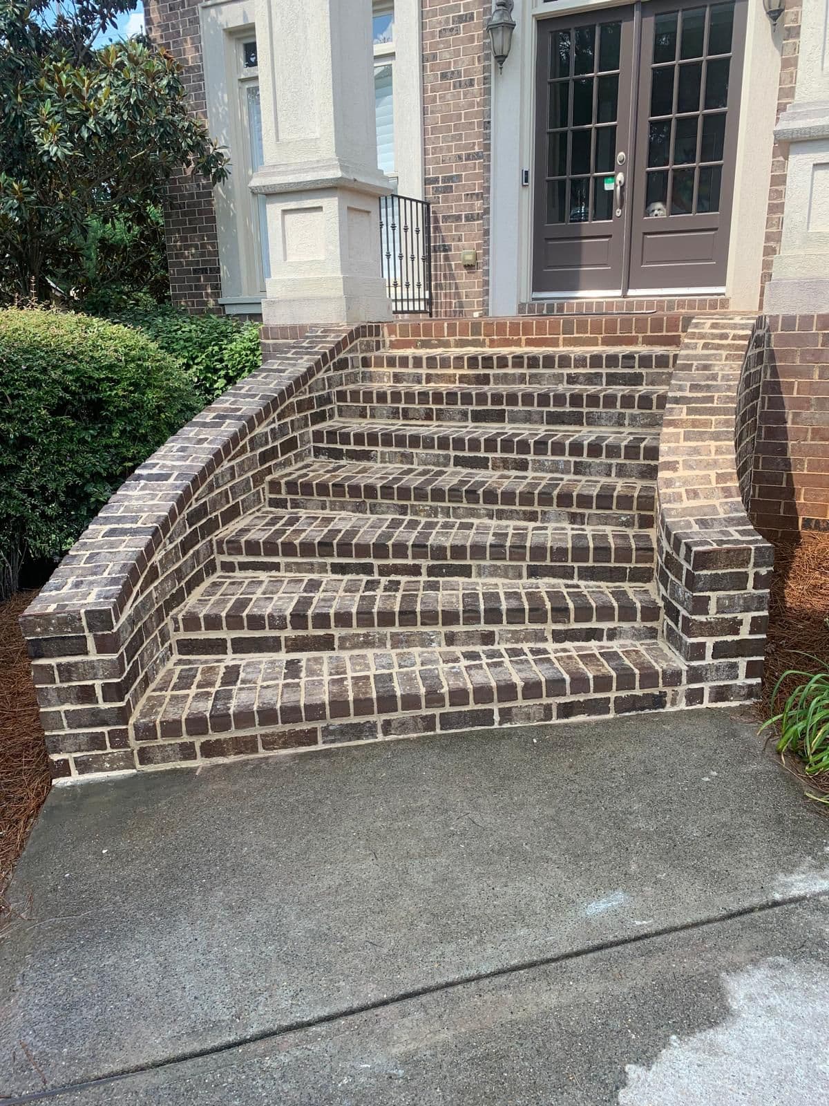 Brick entry steps with side walls