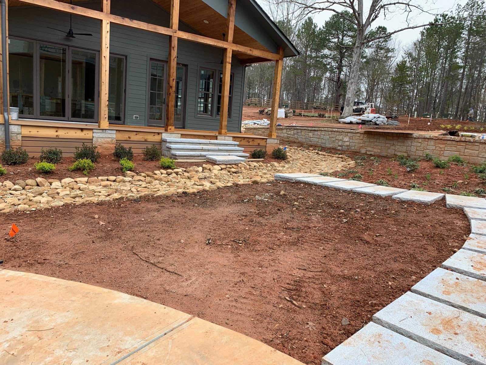 Stone walkway and landscape stones